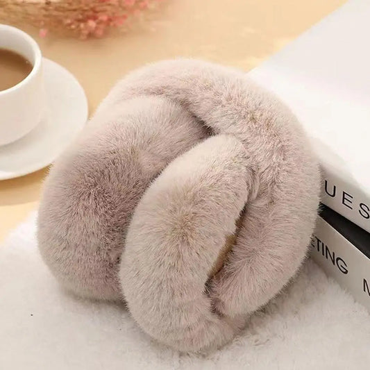 Women’s Plush Winter Ear Warmers – Wind-Resistant Foldable Earmuffs for Outdoor and Daily Wear
