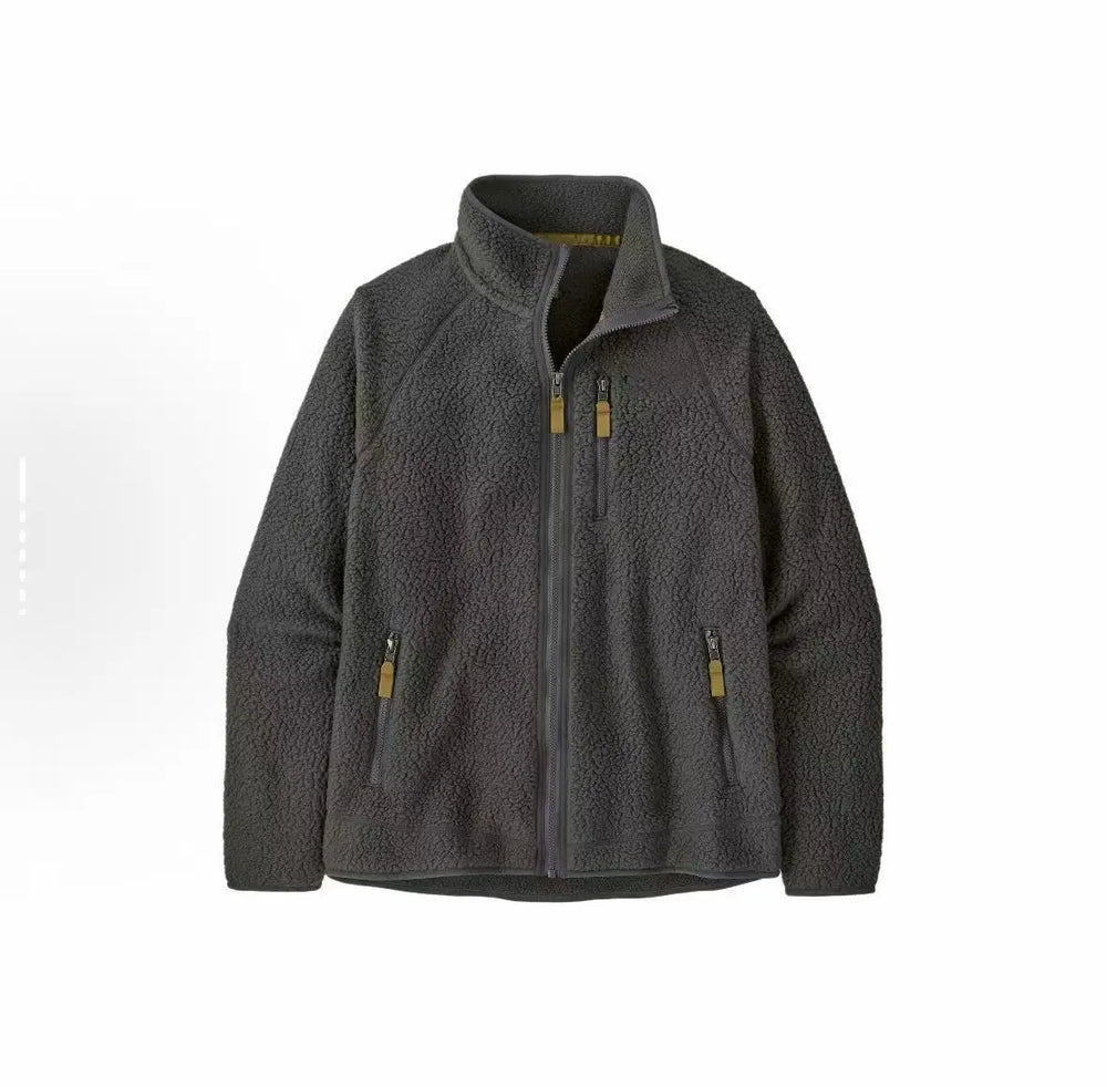 Men’s High-Neck Fleece Jacket – Full-Zip Outdoor Layer with Multiple Utility Pockets