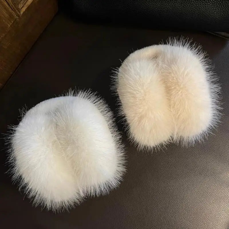 Women’s Faux Fur Ear Warmers – Soft Foldable Winter Earmuffs for Outdoor and Daily Wear