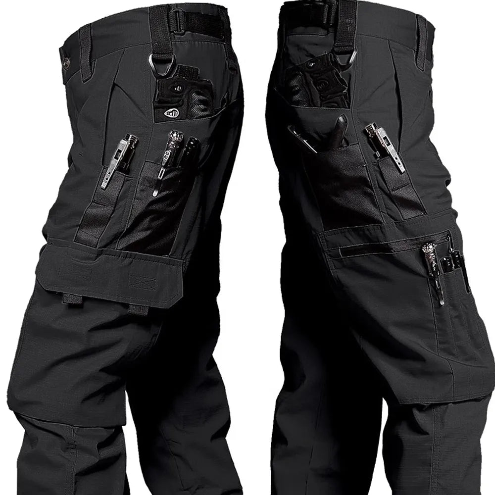 Men’s Camouflage Tactical Cargo Trousers – Multi-Pocket Ripstop Pants for Outdoor Use