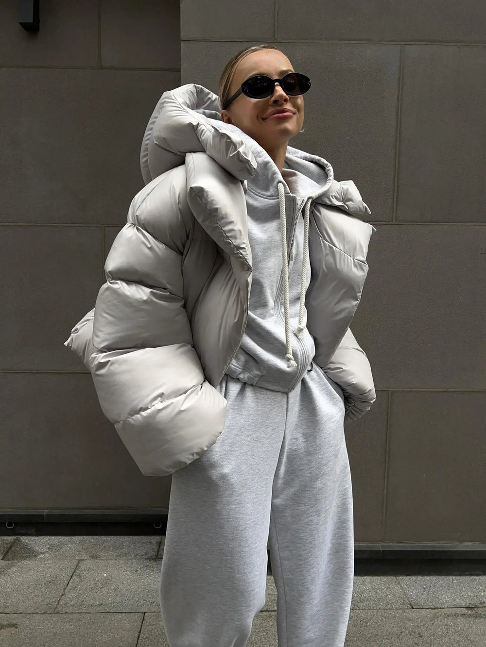 Women’s Oversized Puffer Jacket – Warm Padded Winter Layer for Casual Everyday Wear
