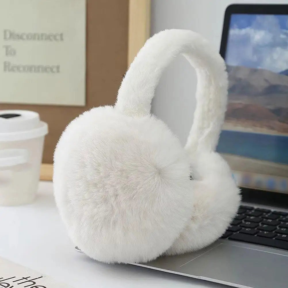 Women’s Plush Winter Ear Warmers – Wind-Resistant Foldable Earmuffs for Outdoor and Daily Wear
