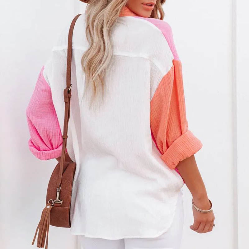 Women’s Oversized Collared Shirt – Breathable Cotton-Blend Style for Warm Days