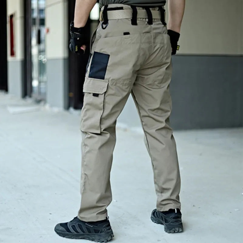 Men’s Camouflage Tactical Cargo Trousers – Multi-Pocket Ripstop Pants for Outdoor Use