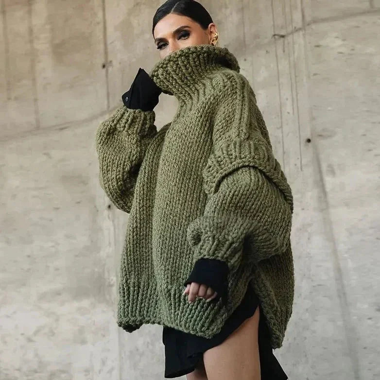Women’s Chunky Turtleneck Knit Sweater – Oversized Winter Pullover for Cosy Cold-Weather Layering