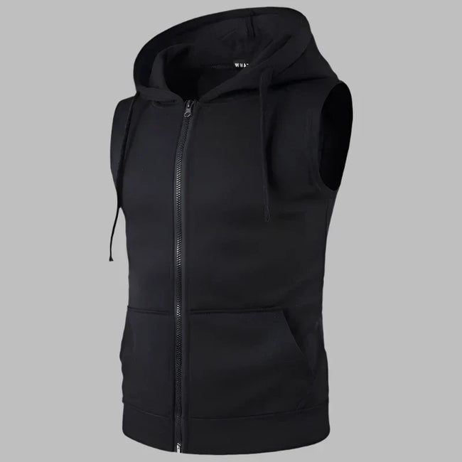 Men’s Sleeveless Zip-Up Hoodie Vest – Lightweight Layer for Casual Everyday Wear