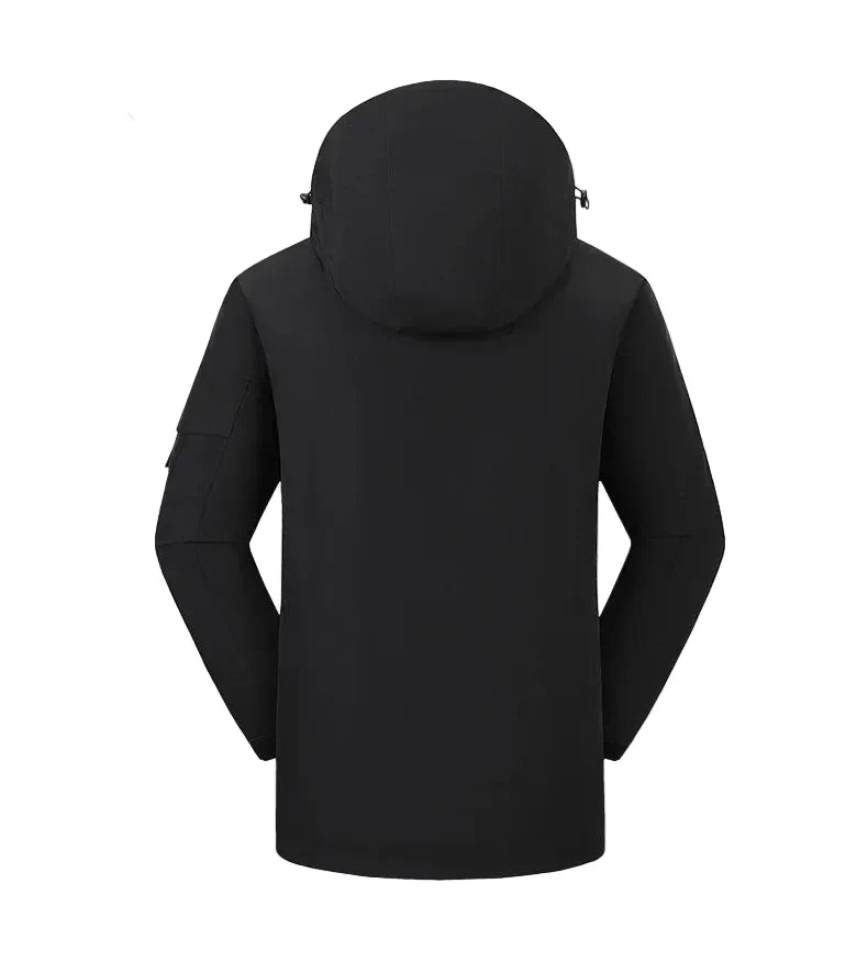 Men’s USB Heated Winter Jacket – Fleece-Lined Water-Repellent Hooded Outdoor Coat for Cold Weather