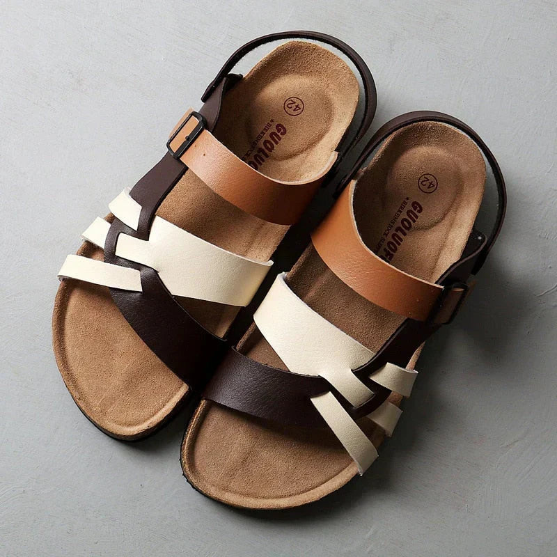 Men’s Strappy Slingback Sandals – Adjustable Buckle Open-Toe Design with Contoured Footbed for Summer Wear