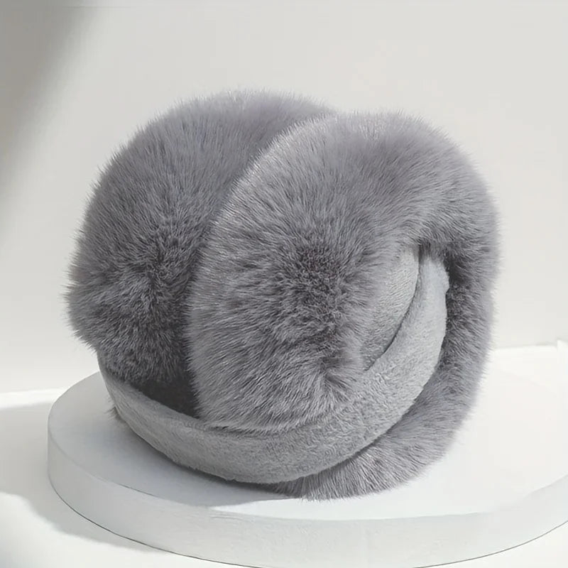 Women’s Plush Winter Ear Warmers – Soft Foldable Wind-Resistant Earmuffs for Outdoor and Daily Wear