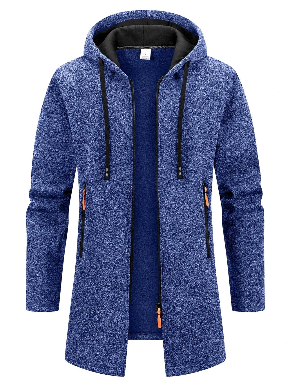 Men’s Longline Zip-Up Hoodie – Relaxed Hooded Sweatshirt Jacket for Winter Layering