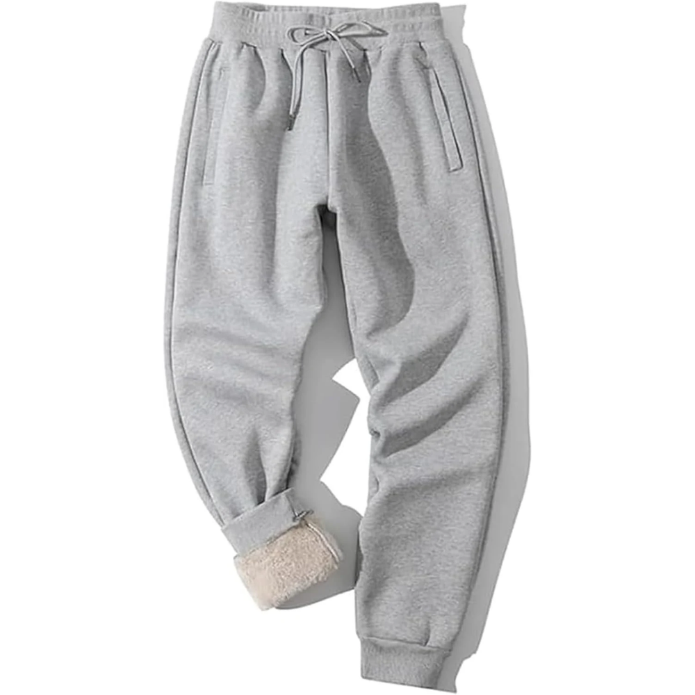 Men’s Fleece-Lined Joggers – Relaxed-Fit Thermal Sweatpants with Drawstring Waist and Cuffed Ankles