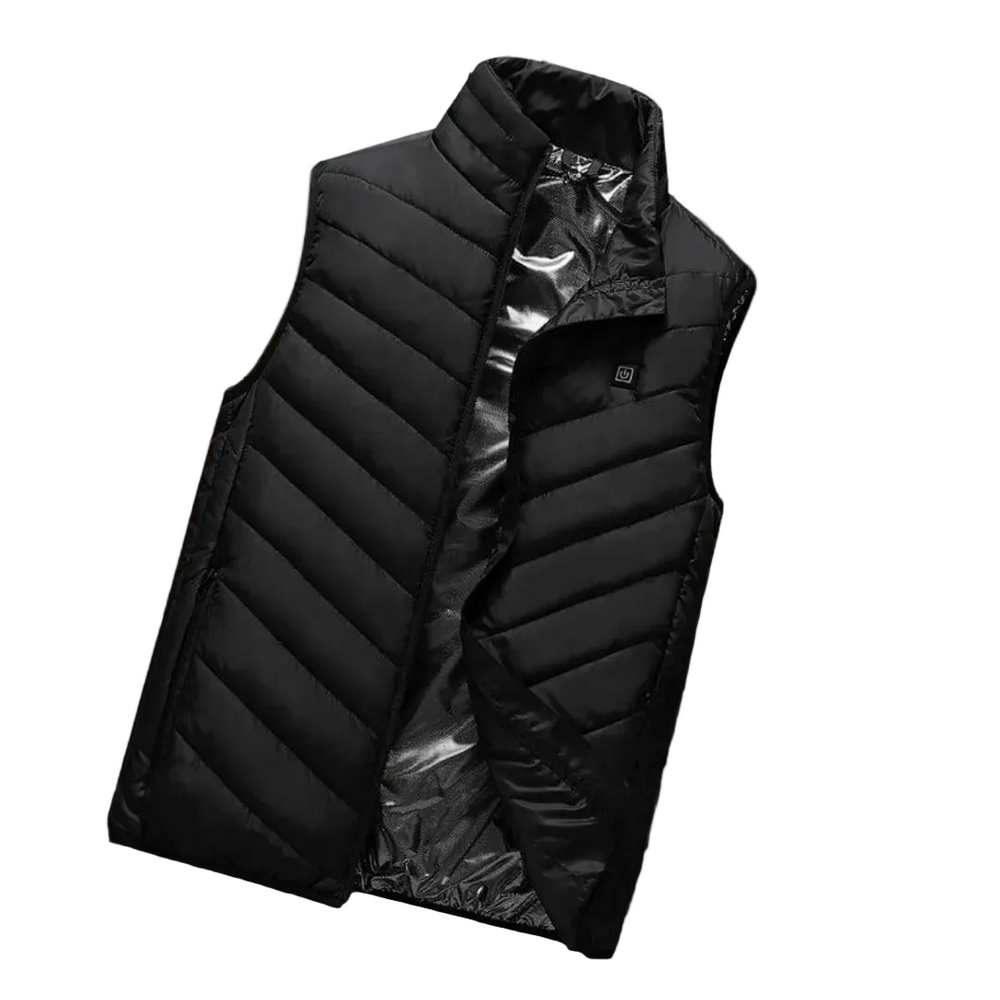 Men’s Heated Puffer Vest – Lightweight Quilted Bodywarmer with Three Heat Settings and Multiple Heating Zones