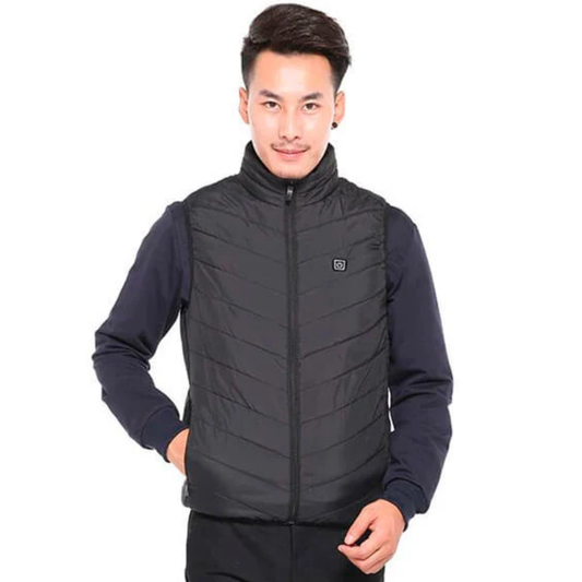 Men’s Heated Puffer Vest – Lightweight Quilted Bodywarmer with Three Heat Settings and Multiple Heating Zones