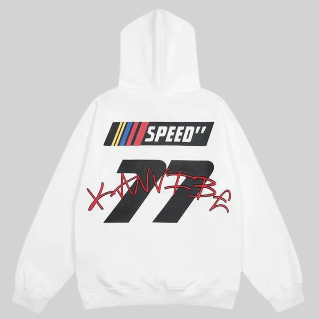 Men’s Vintage Racing Graphic Hoodie – Relaxed Streetwear Sweatshirt for Everyday Wear