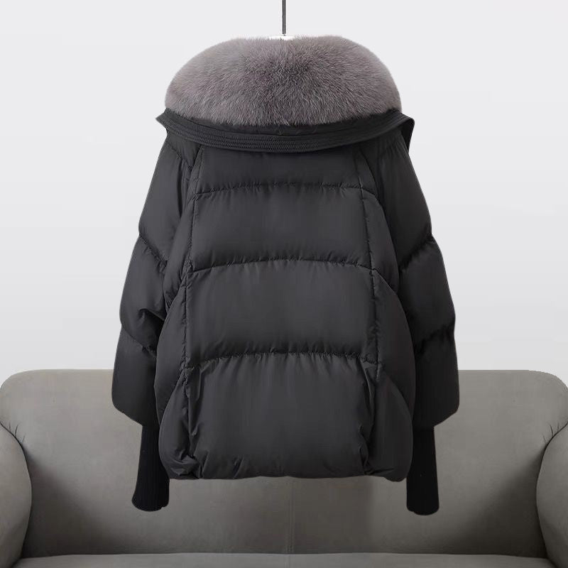 Women’s Faux-Fur Hooded Puffer Jacket – Water-Repellent Glamorous Winter Layer for Elegant Cold-Weather Wear
