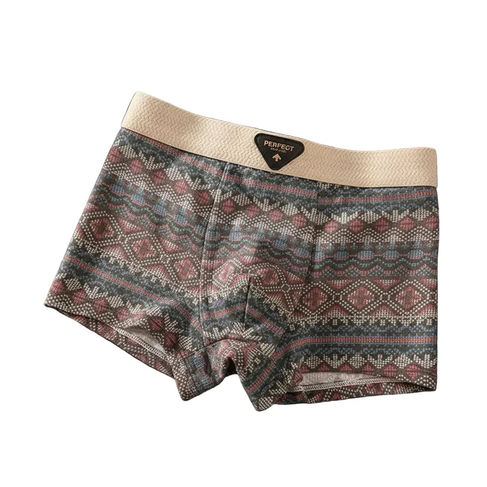 Men’s Patterned Cotton Boxer Briefs – Breathable Comfort-Fit Underwear with Supportive Contoured Pouch
