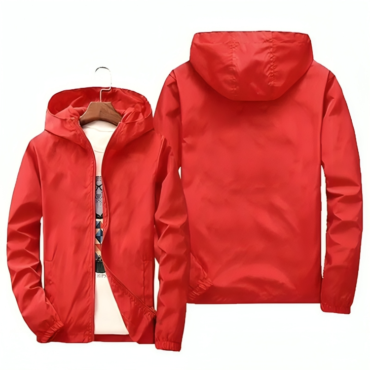 Men’s Waterproof Hooded Windbreaker Jacket – Lightweight Summer Layer for Outdoor Wear