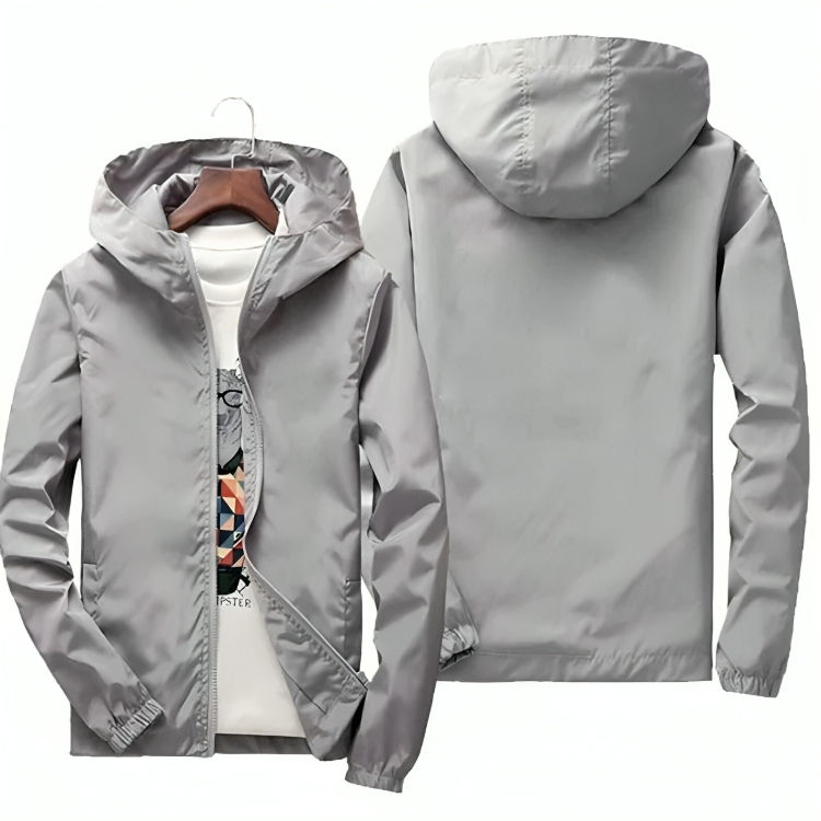 Men’s Waterproof Hooded Windbreaker Jacket – Lightweight Summer Layer for Outdoor Wear