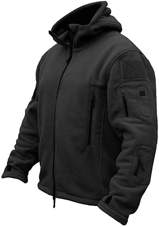 Men’s Hooded Fleece Jacket – Warm Multi-Pocket Outdoor Layer for Hiking and Everyday Wear