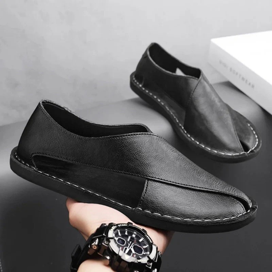 Men’s Closed-Toe Leather Sandals – Casual Summer Comfort Shoes for Everyday Wear