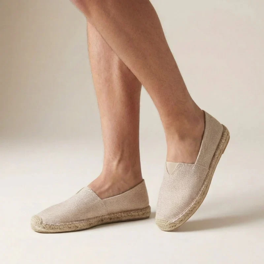 Men’s Jute-Sole Espadrilles – Lightweight Slip-On Summer Shoes for Holidays and Casual Wear