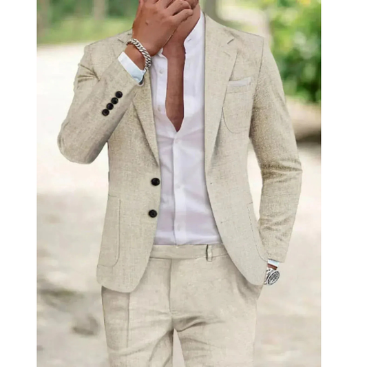 Men’s Tailored Two-Piece Suit – Modern Blazer and Trousers for Weddings and Business Wear