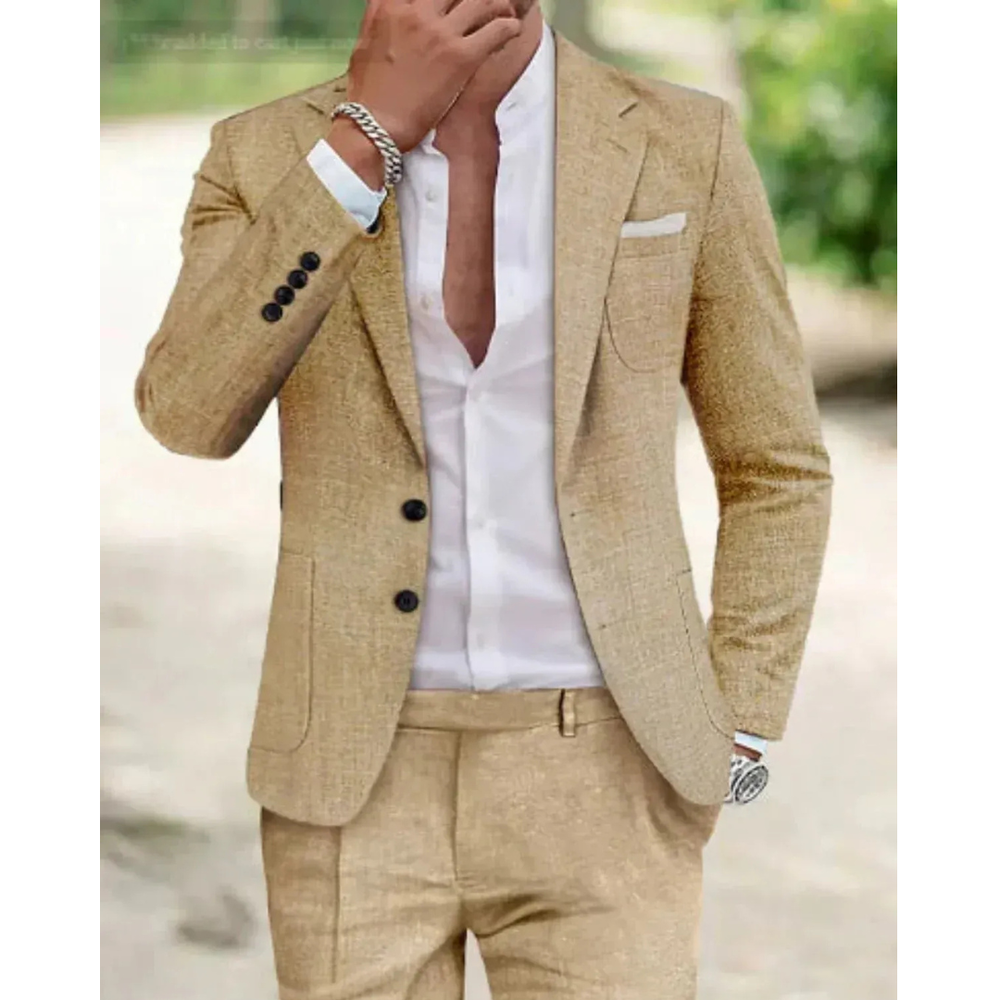 Men’s Tailored Two-Piece Suit – Modern Blazer and Trousers for Weddings and Business Wear