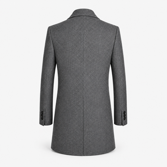 Men’s Tweed Formal Coat – Refined Mid-Length Layer for Business and City Wear