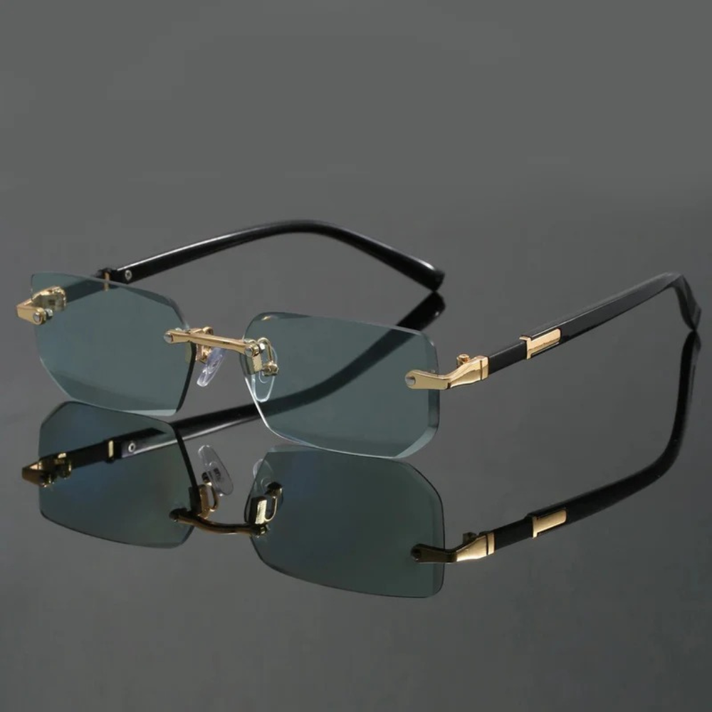 Men’s Rimless Rectangular Sunglasses – Lightweight Modern Eyewear for Everyday and Summer Wear