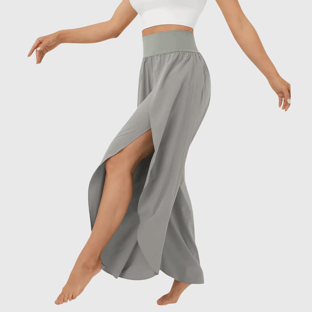 Women’s High-Waisted Wide-Leg Split Trousers – Flowing Boho Summer Style for Holidays and Beachwear