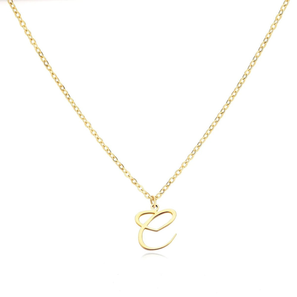 Women’s Initial Heart Pendant Necklace – Gold-Tone Stainless Steel Letter Charm for Personalised Everyday Wear and Gifting