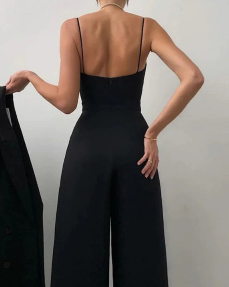 Women’s Wide Leg Jumpsuit – Wrap Front Evening Style for Weddings and Events