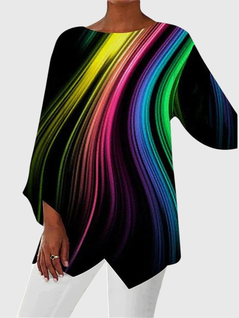Women’s Printed Relaxed Top – Easy Smart Casual Tunic for Everyday Wear