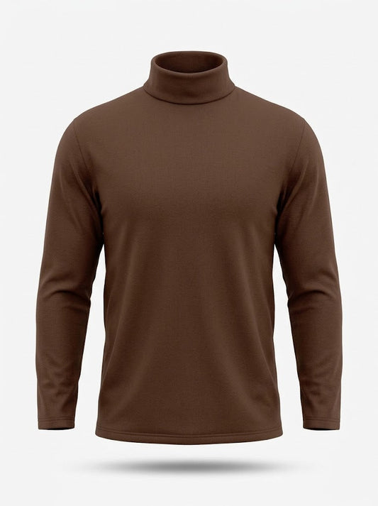 Men’s Mock-Neck Long-Sleeve Pullover – Slim Casual Layer for Cooler Days