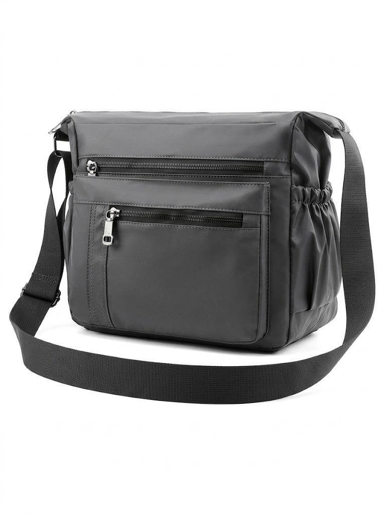 Men’s Multi-Pocket Nylon Crossbody Bag – Spacious Shoulder Messenger with Adjustable Strap and Zip Compartments
