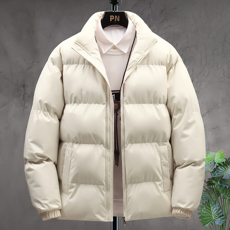 Men’s Padded Stand-Collar Winter Jacket – Thick Insulated Outerwear for Everyday Casual Cold-Weather Wear