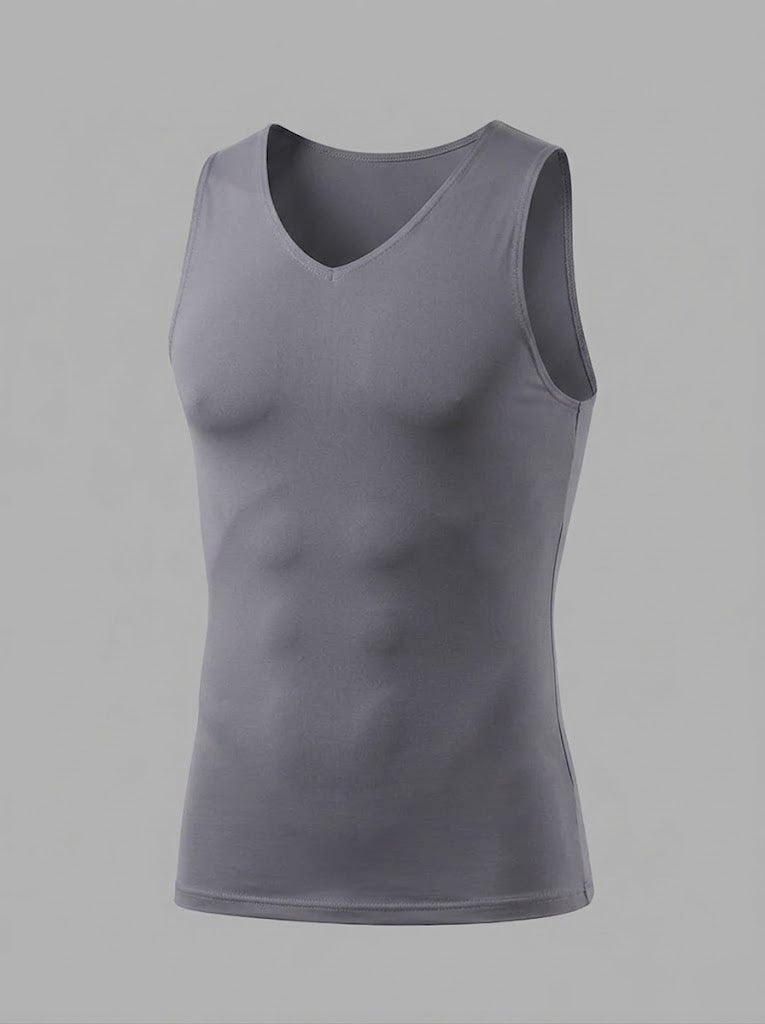 Men’s Fleece-Lined Thermal Tank Top – Seamless Slim-Fit Base Layer for Cold-Weather Layering