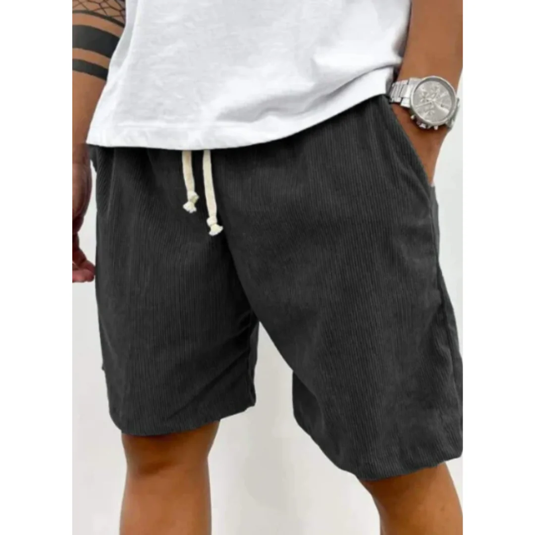 Men’s Corduroy Drawstring Shorts – Relaxed Summer Shorts for Casual Everyday Wear