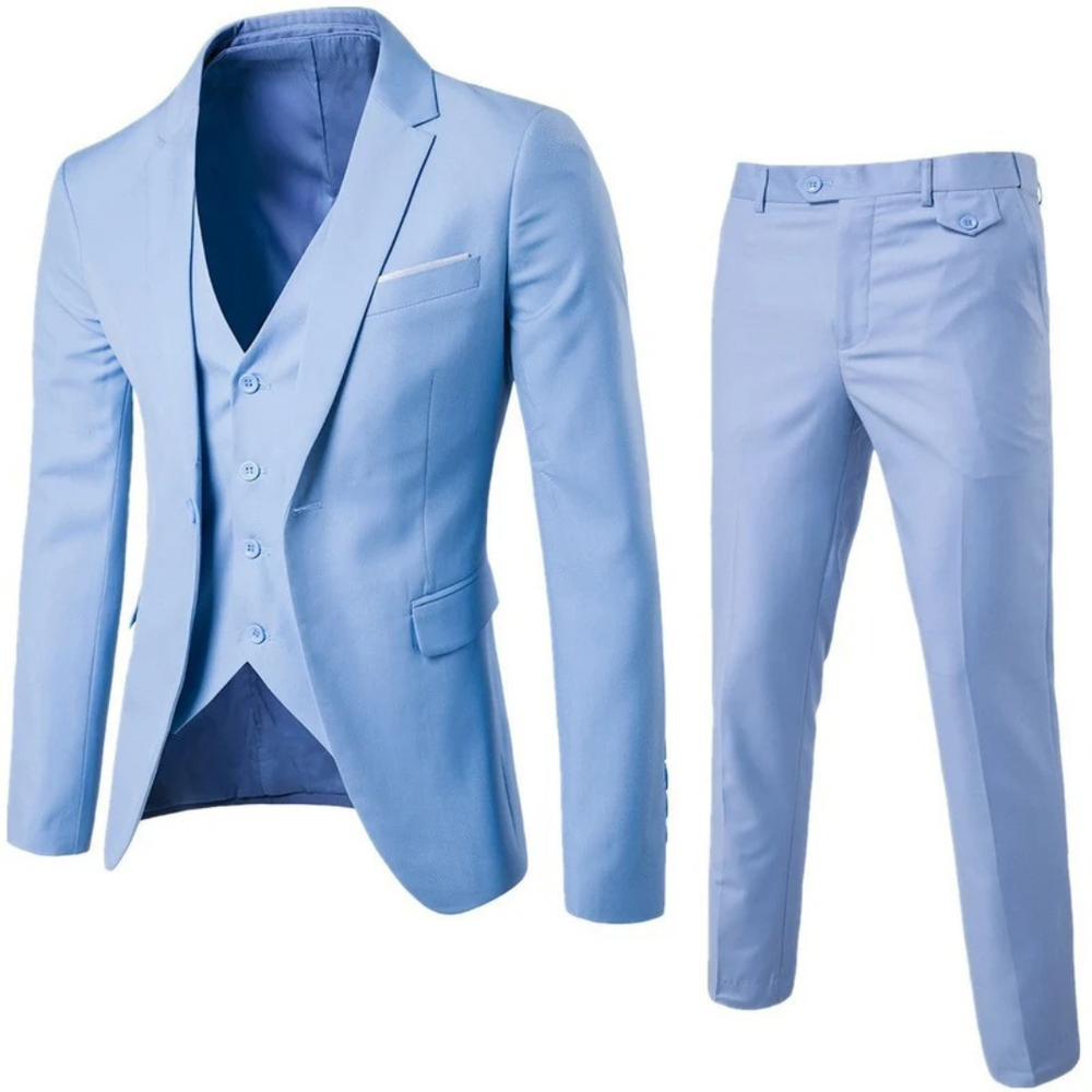 Men’s Tailored Three-Piece Suit – Classic Formalwear for Weddings Business and Evening Events