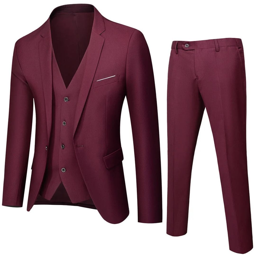 Men’s Tailored Three-Piece Suit – Classic Formalwear for Weddings Business and Evening Events