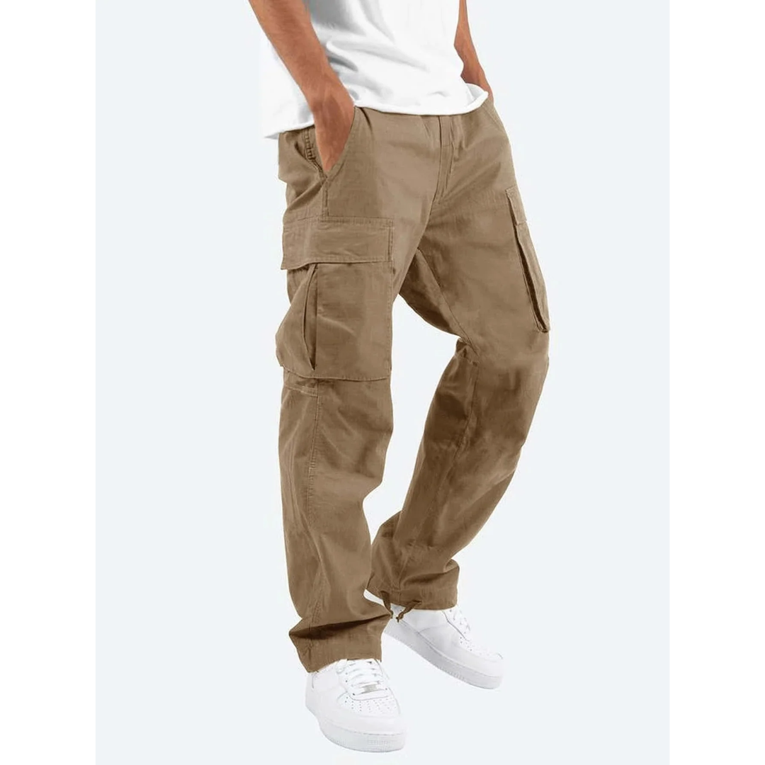Men’s Relaxed Cargo Trousers – Multi-Pocket Utility Pants for Casual and Outdoor Wear