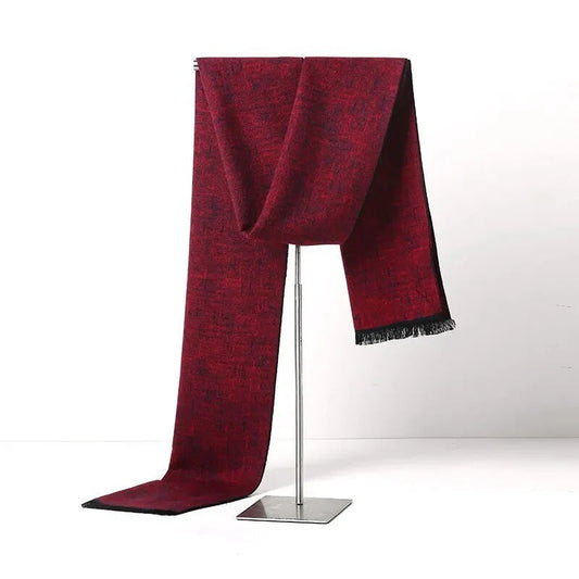 Men’s Plaid Knitted Scarf – Soft Winter Neck Wrap with Check Pattern for Cold-Weather Wear