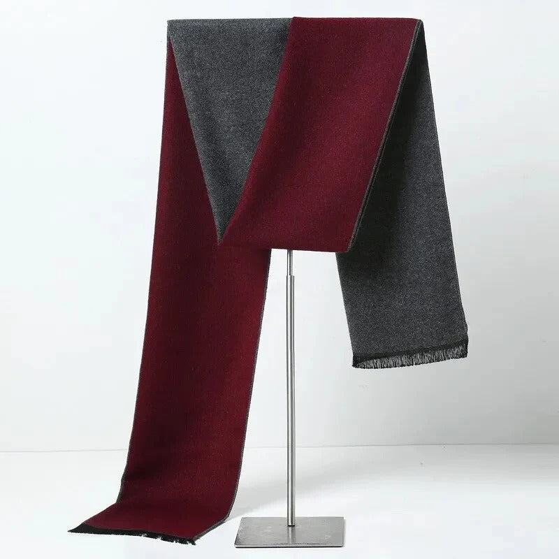 Men’s Plaid Knitted Scarf – Soft Winter Neck Wrap with Check Pattern for Cold-Weather Wear
