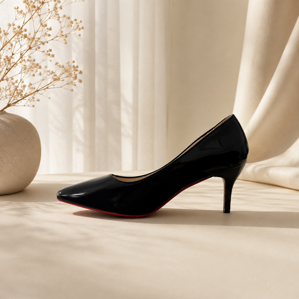 Women’s Pointed-Toe Stiletto Pumps – Glossy High Heels for Events and Evening Wear
