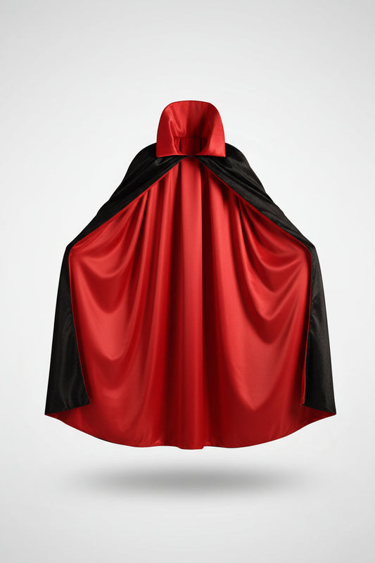Men's Black and Red Vampire Cape with Stand Collar Halloween Costume