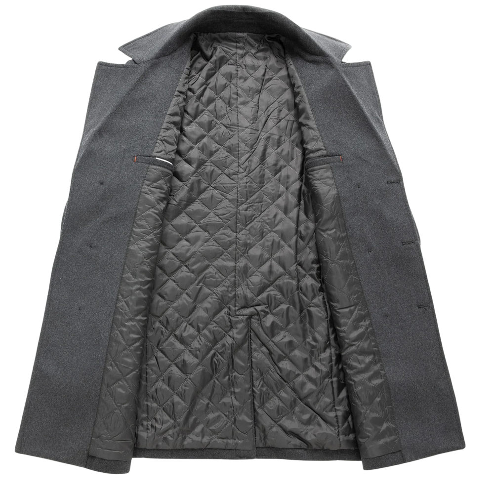 Men’s Double-Breasted Tweed Overcoat – Structured Heritage Layer for Smart Formal Dressing