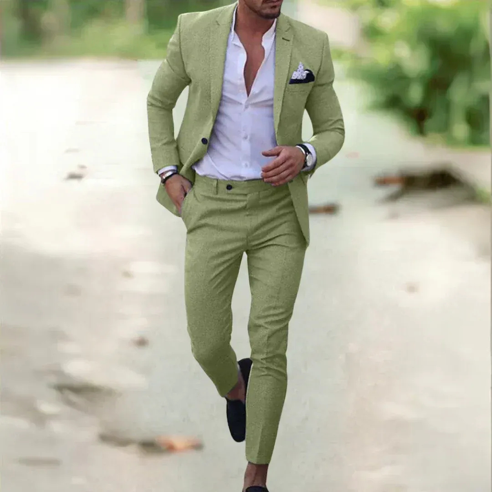 Men’s Slim Fit Two-Piece Suit – Lightweight Wedding and Business Formalwear