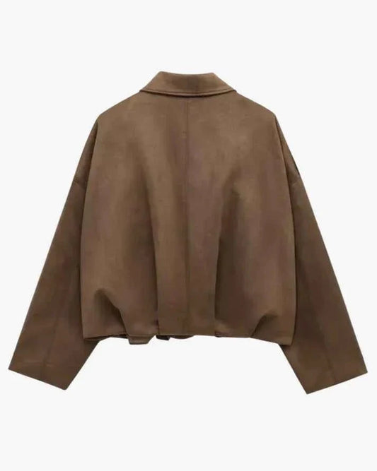 Women’s Oversized Collared Jacket – Relaxed Casual Layer for City and Everyday Wear