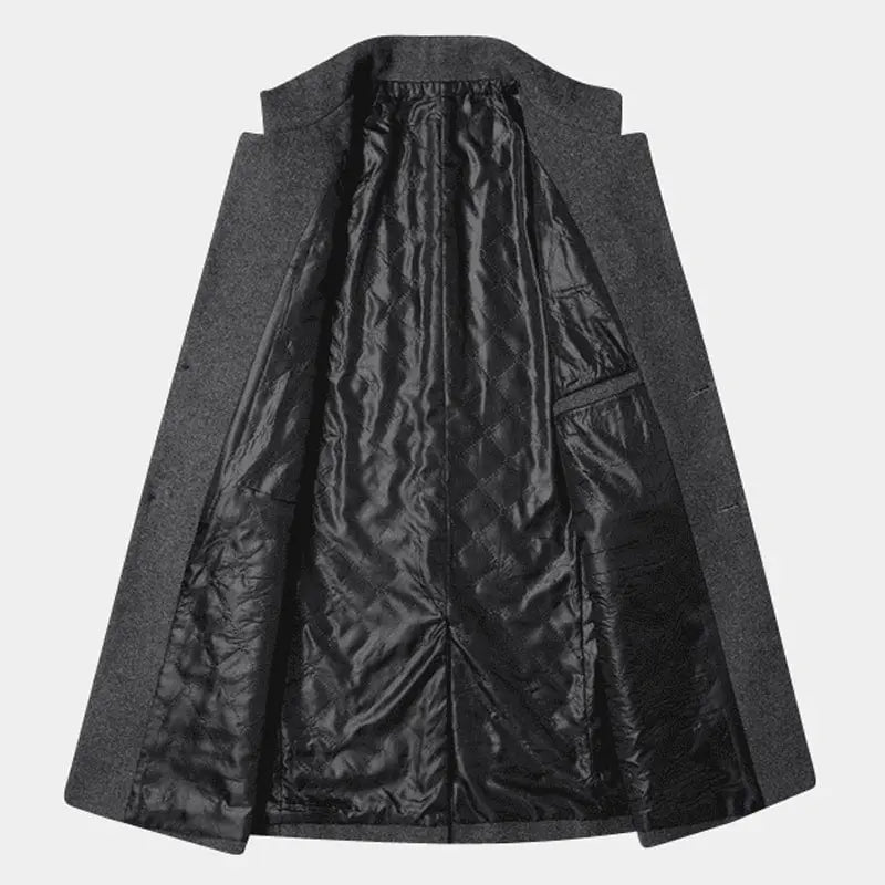 Men’s Tweed Formal Coat – Refined Mid-Length Layer for Business and City Wear