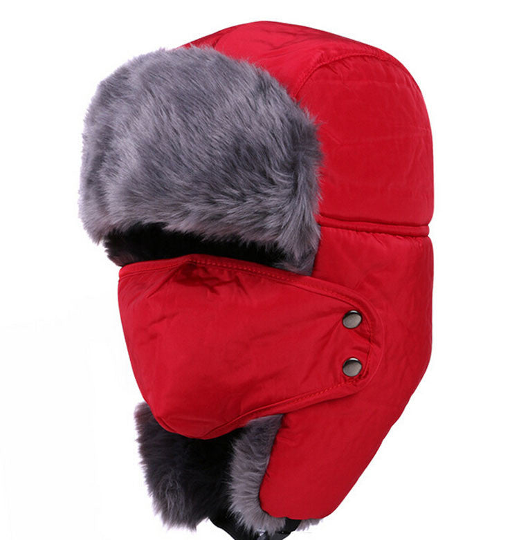 Unisex Faux-Fur Trapper Hat – Full-Coverage Winter Cap with Detachable Face Mask